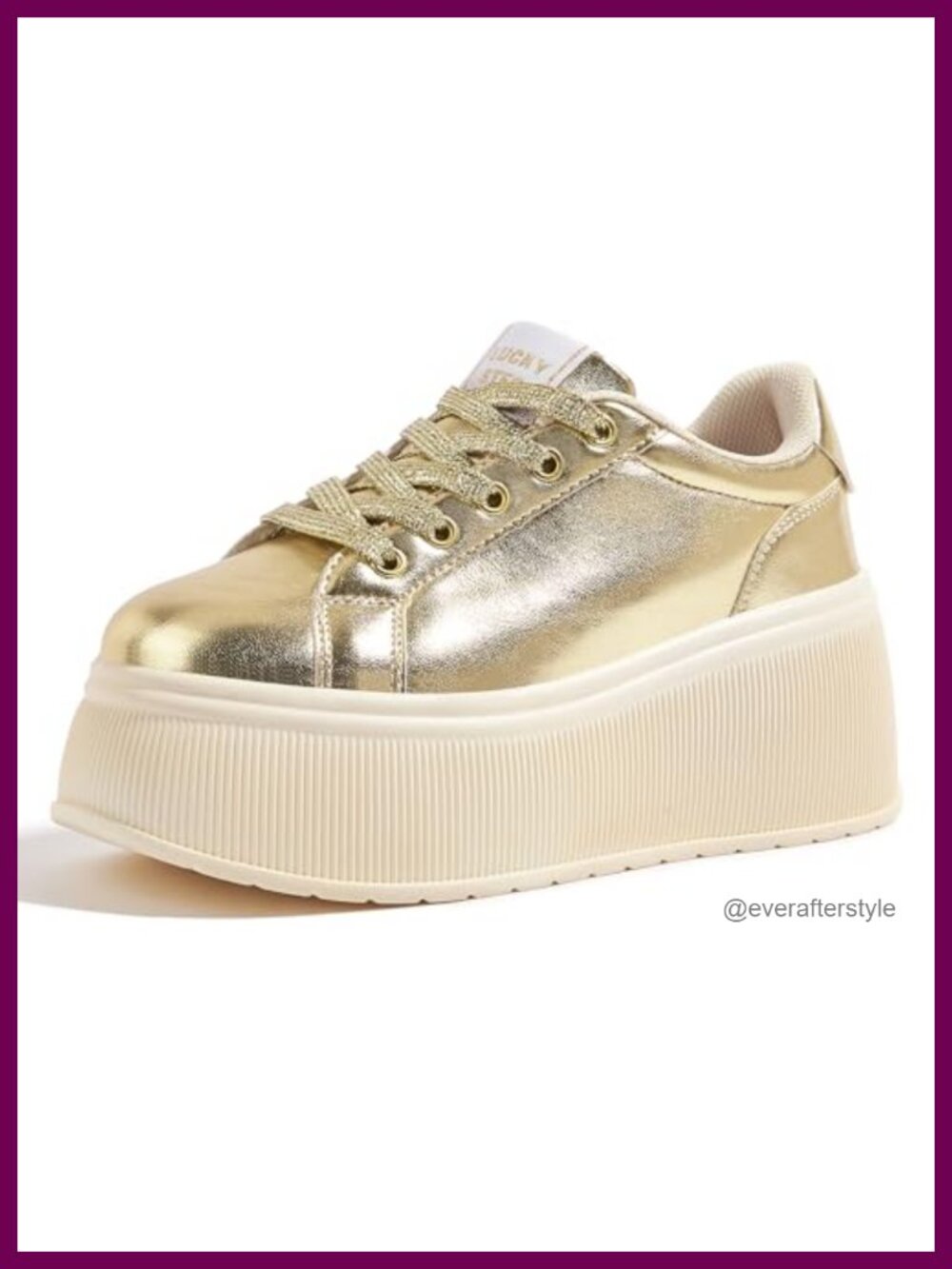 LUCKY STEP Women's Platform Wedge Canvas Sneakers with PU Upper